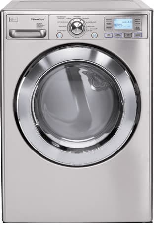 LG DLGX0002TM 27 Inch Gas Steam Dryer with 7.3 cu. ft. Capacity, 9 Drying Programs, Humidity Sensors, Drying Rack and Blue LCD Display: Stainless Steel