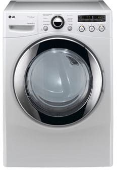 LG DLGX2551W 27 Inch Front-Load Gas Dryer with 7.3 cu. ft. Capacity, 9 Dry Programs, SteamFresh/SteamSanitary Cycles, 10 Options, ReduceStatic Option and Sensor Dry: White