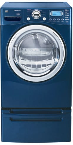 LG DLEX8377NM 27 Inch Front-Load Electric Dryer with 7.3 cu. ft. Capacity, 9 Drying Programs, 5 Temperature Levels, SteamFresh Cycle, Dual Humidity Sensors and Blue LCD Display: Navy