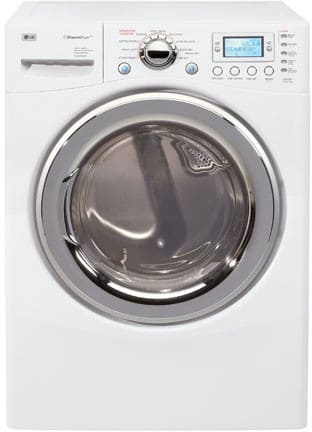 LG DLGX8388WM 27 Inch Front-Load Gas Dryer with 7.3 cu. ft. Capacity, 9 Drying Programs, 5 Temperature Levels, SteamFresh Cycle, Dual Humidity Sensors and Blue LCD Display: White