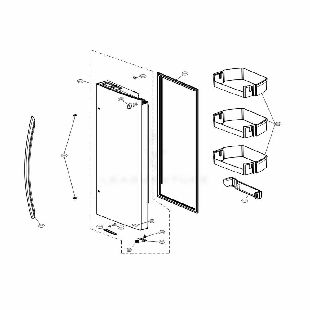 LG ADD73358350 Refrigerator Door Foam Assembly