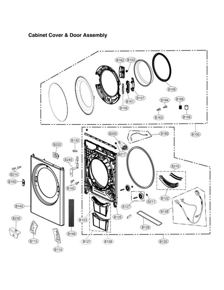 LG AAN73349757 Dryer Base Assembly, Cabinet