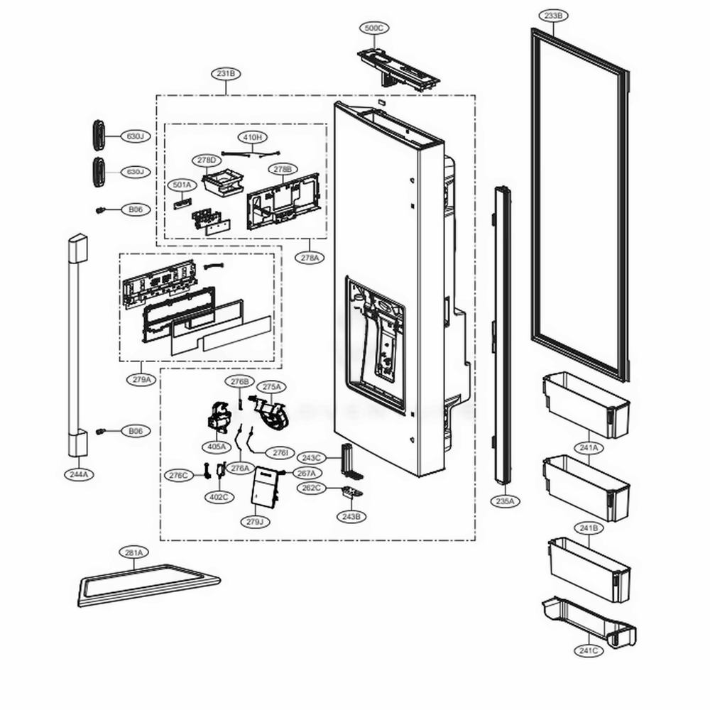 LG AGU74268166 Front Plate Assembly