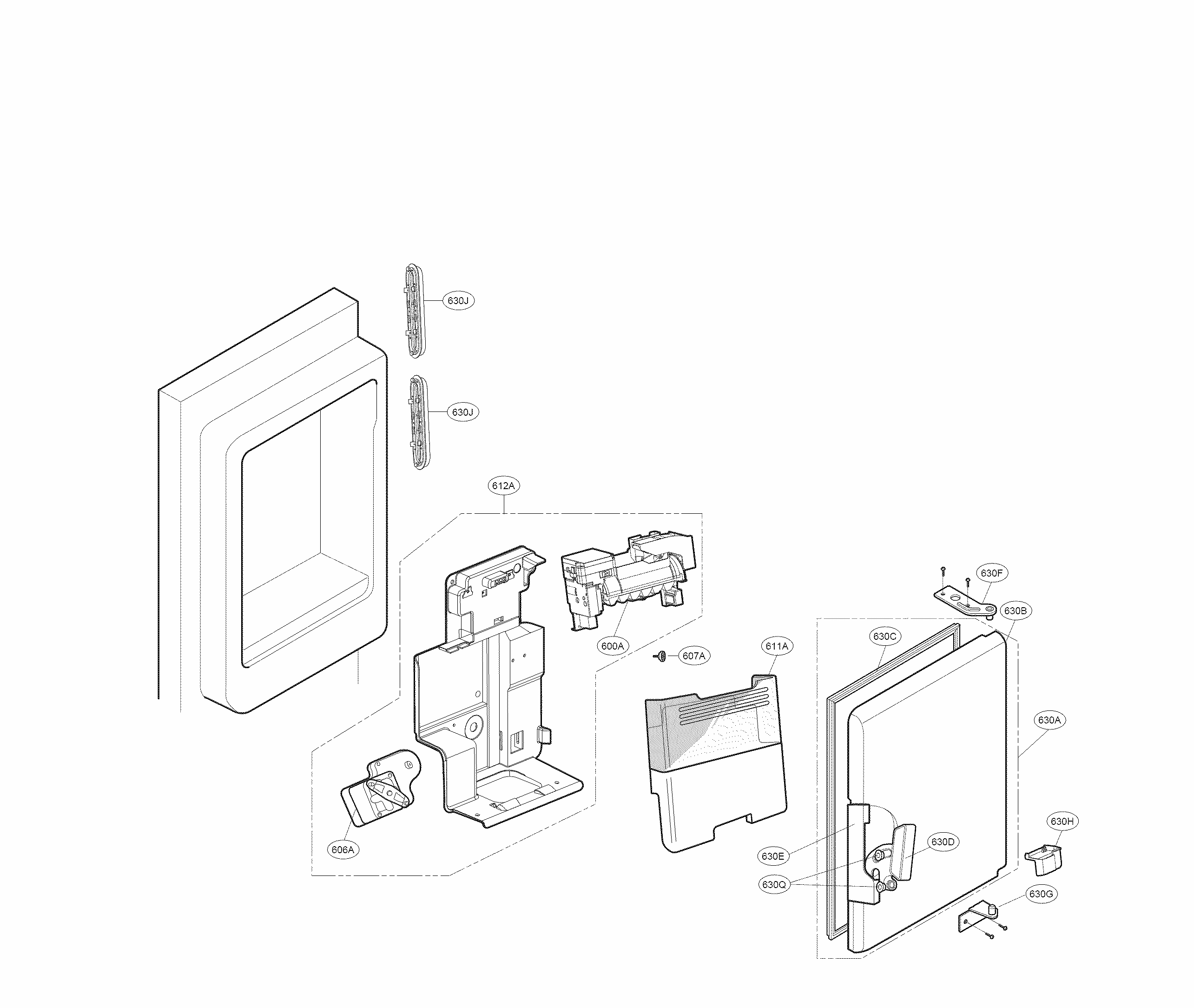 LG MCK67584401 Refrigerator Lever Cover