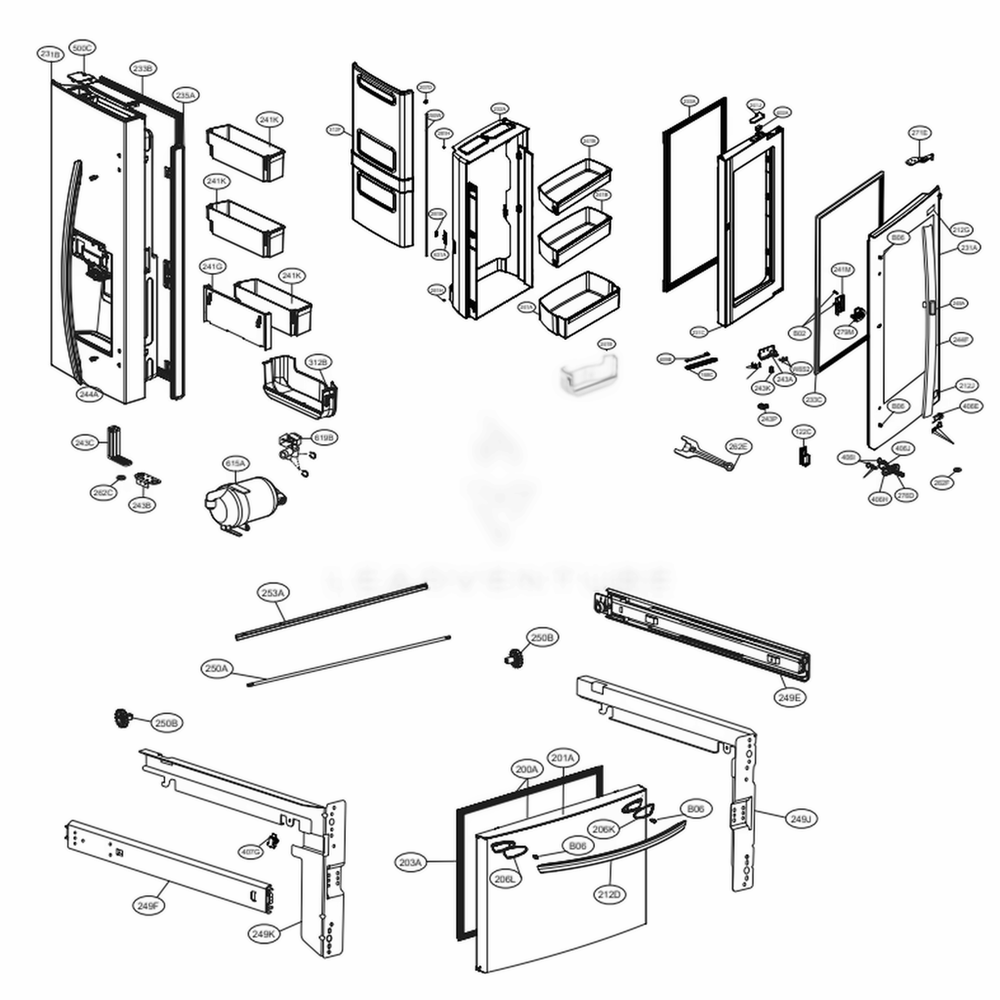 LG ADD76197026 Door Foam Assemblyrefrigerato