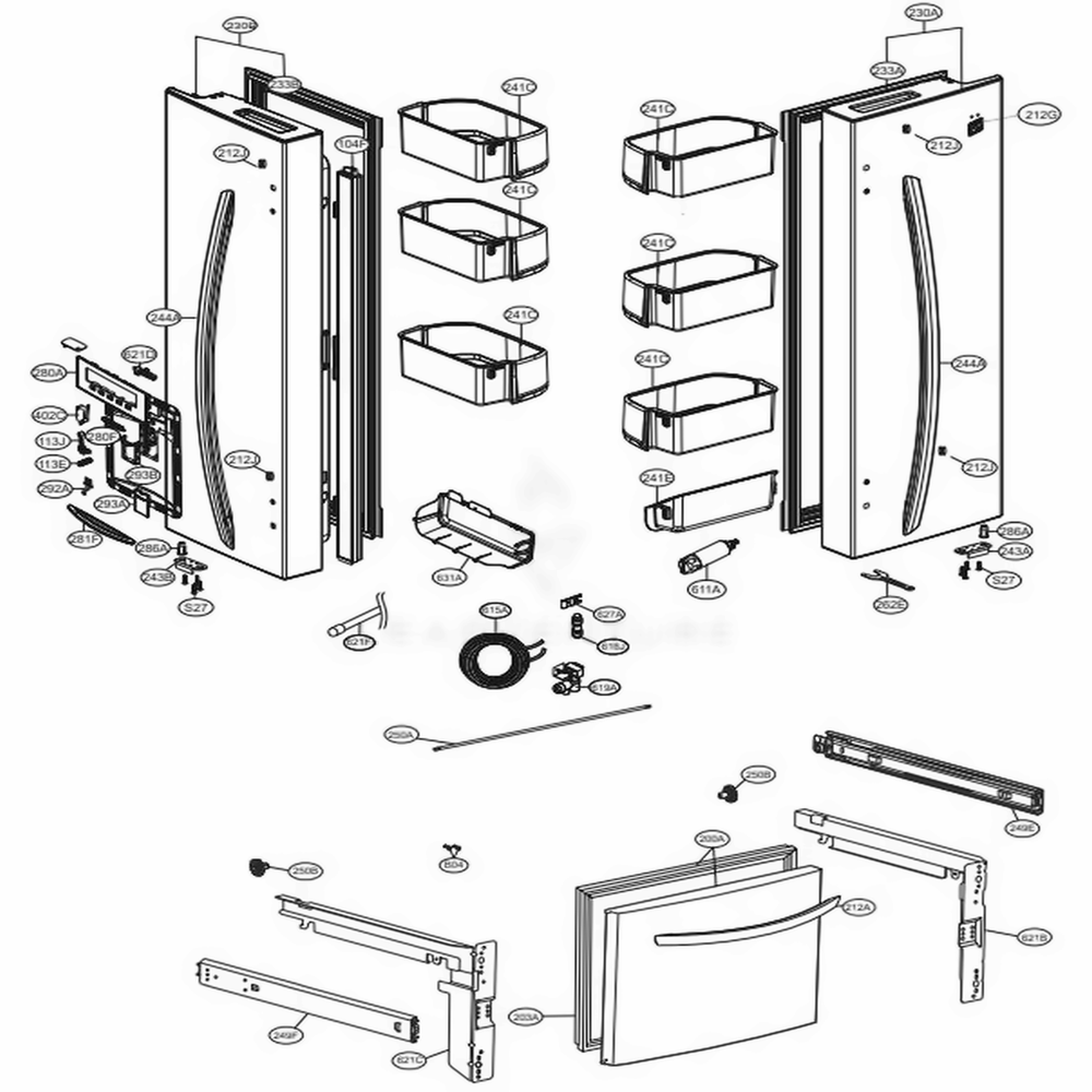 LG ACQ86045309 Refrigerator Display Cover Assembly