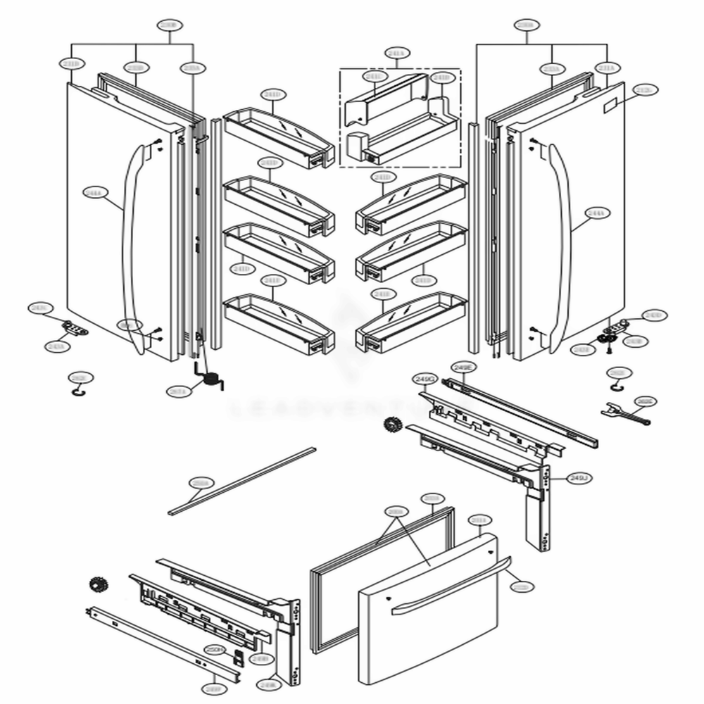  LG ADD73996523 Refrigerator Refrigerato Door Foam Assembly