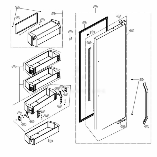 Porte de réfrigérateur LG ADC73447406