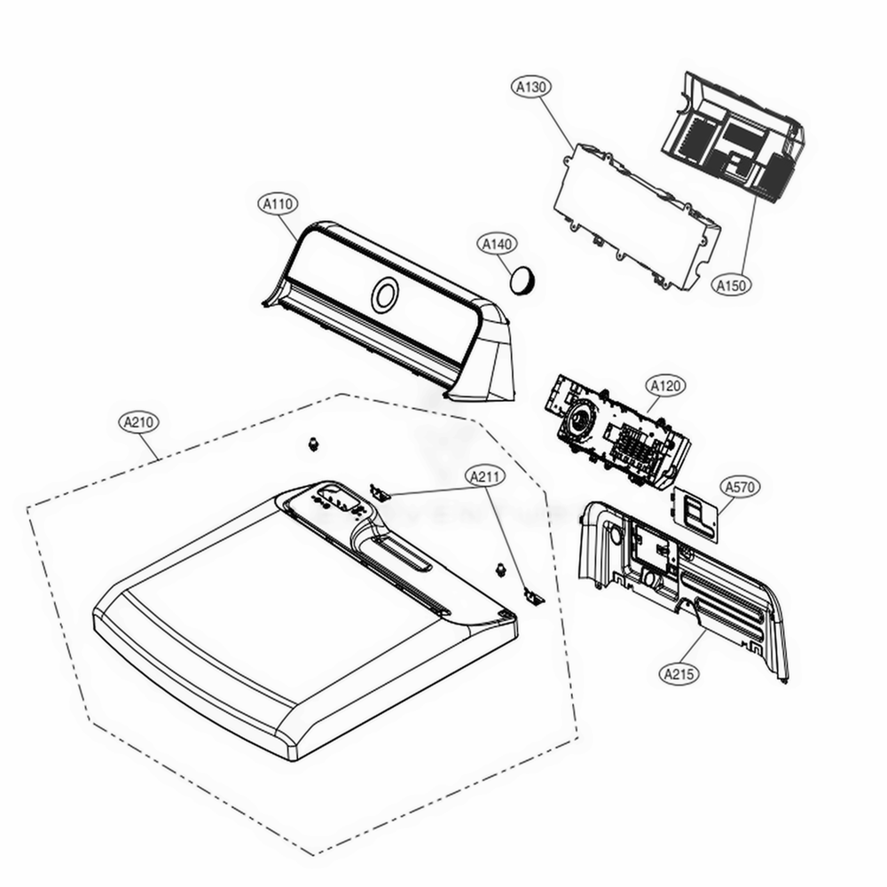 LG AGU72925514 Washer Top Plate Assembly