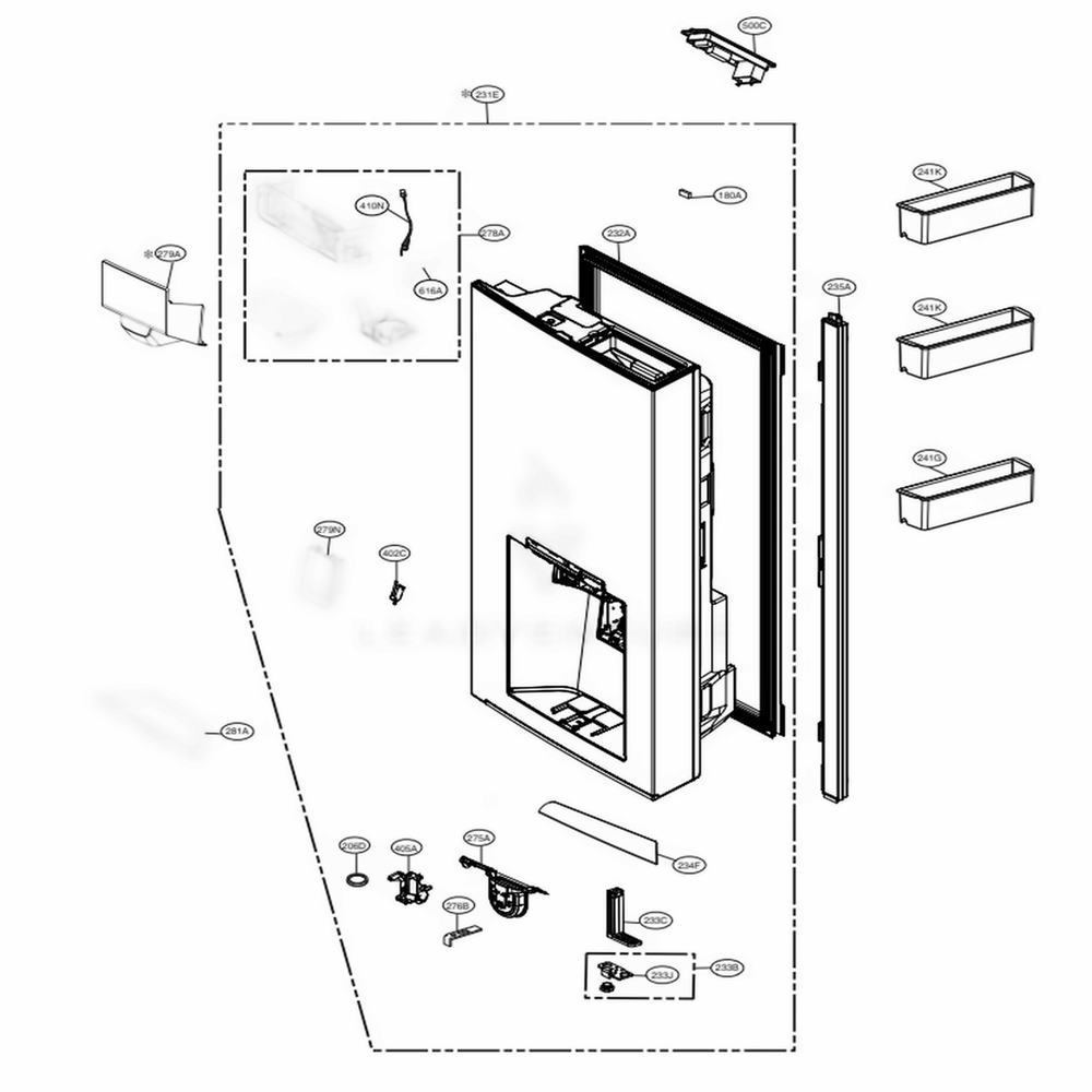 LG ADD75075844 Refrigerator Door Foam Assembly