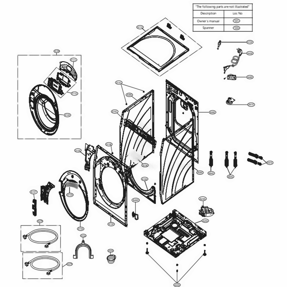 LG MCK69130001 Washer-Dryer Combo Protect Cover