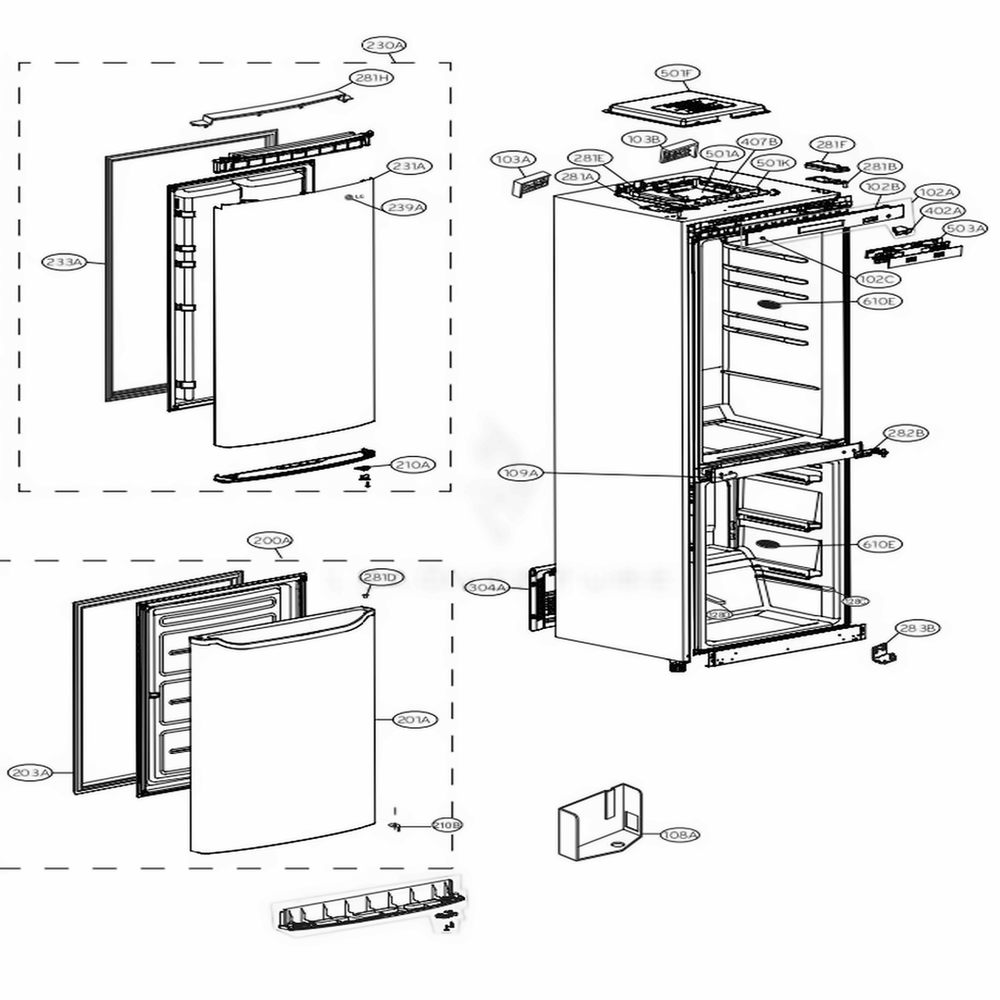 LG MCK67506801 Refrigerator Hinge Cover