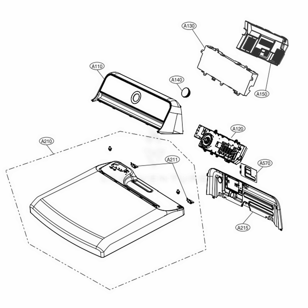 LG MGC64406316 Dryer Rear Panel