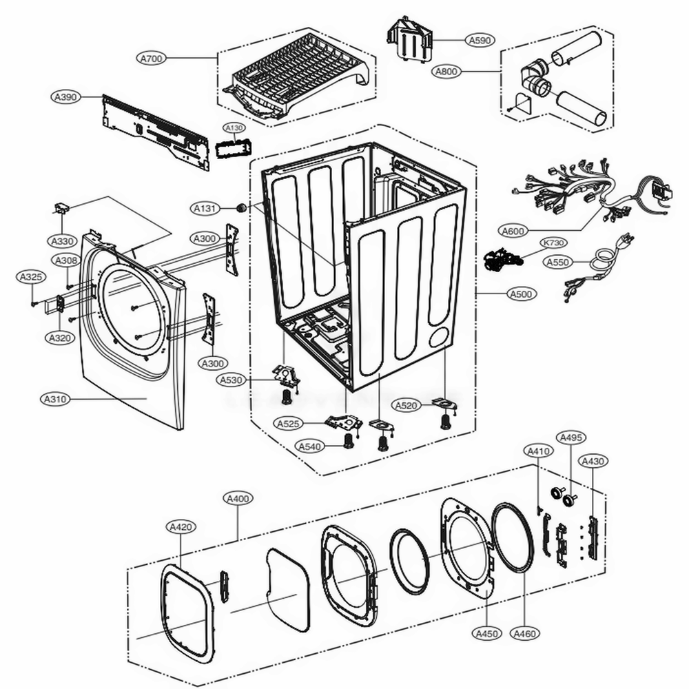 LG ACQ52740910 Dryer Cabinet Cover Assembly