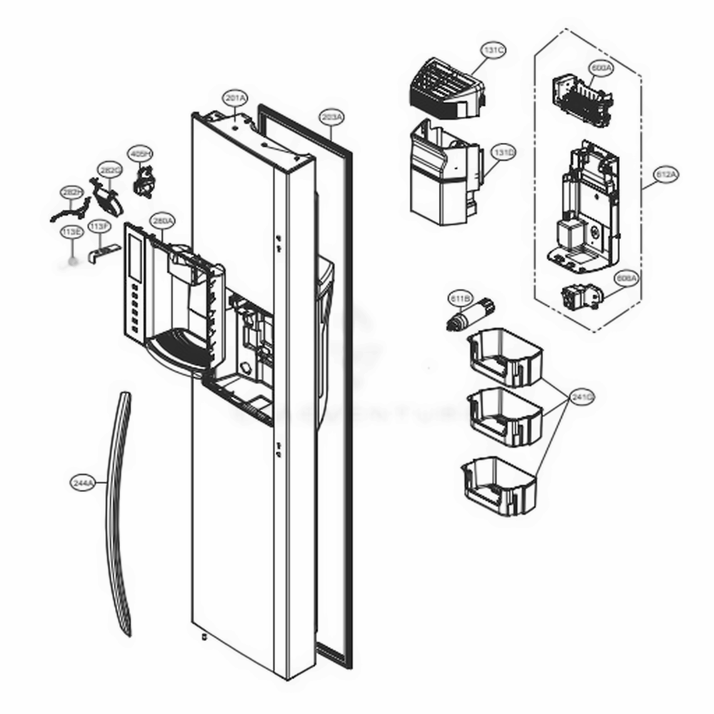 LG ADD76256122 Freezer Door Foam Assembly