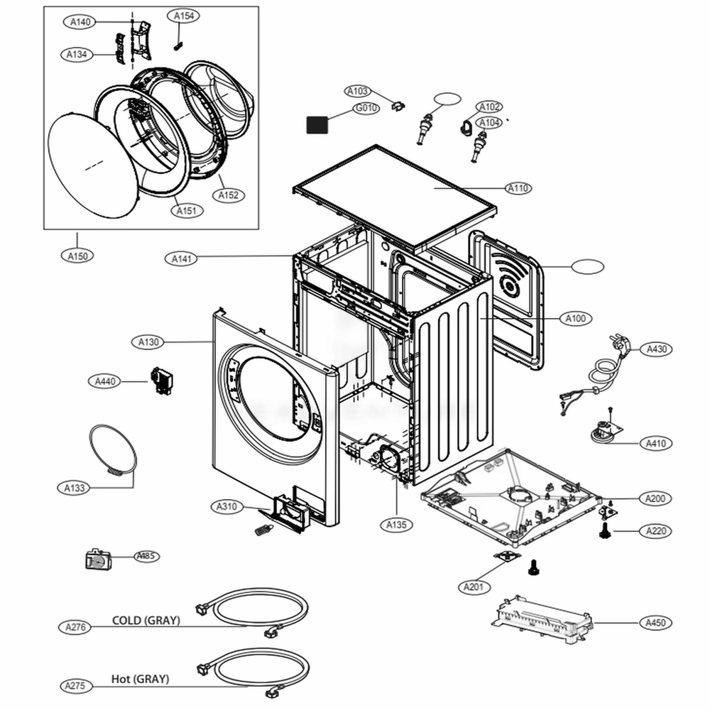 LG MCK67732602 Washer-Dryer Combo Cabinet Cover