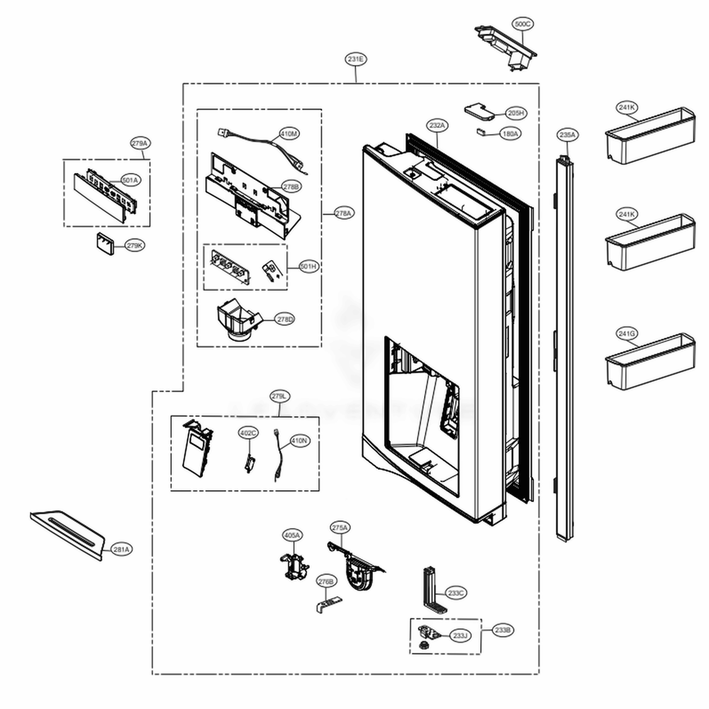 LG ADD73917777 Refrigerator Door Foam Assembly