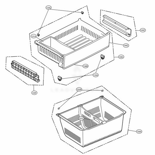 LG MEA65670303 Refrigerator Rail Guide