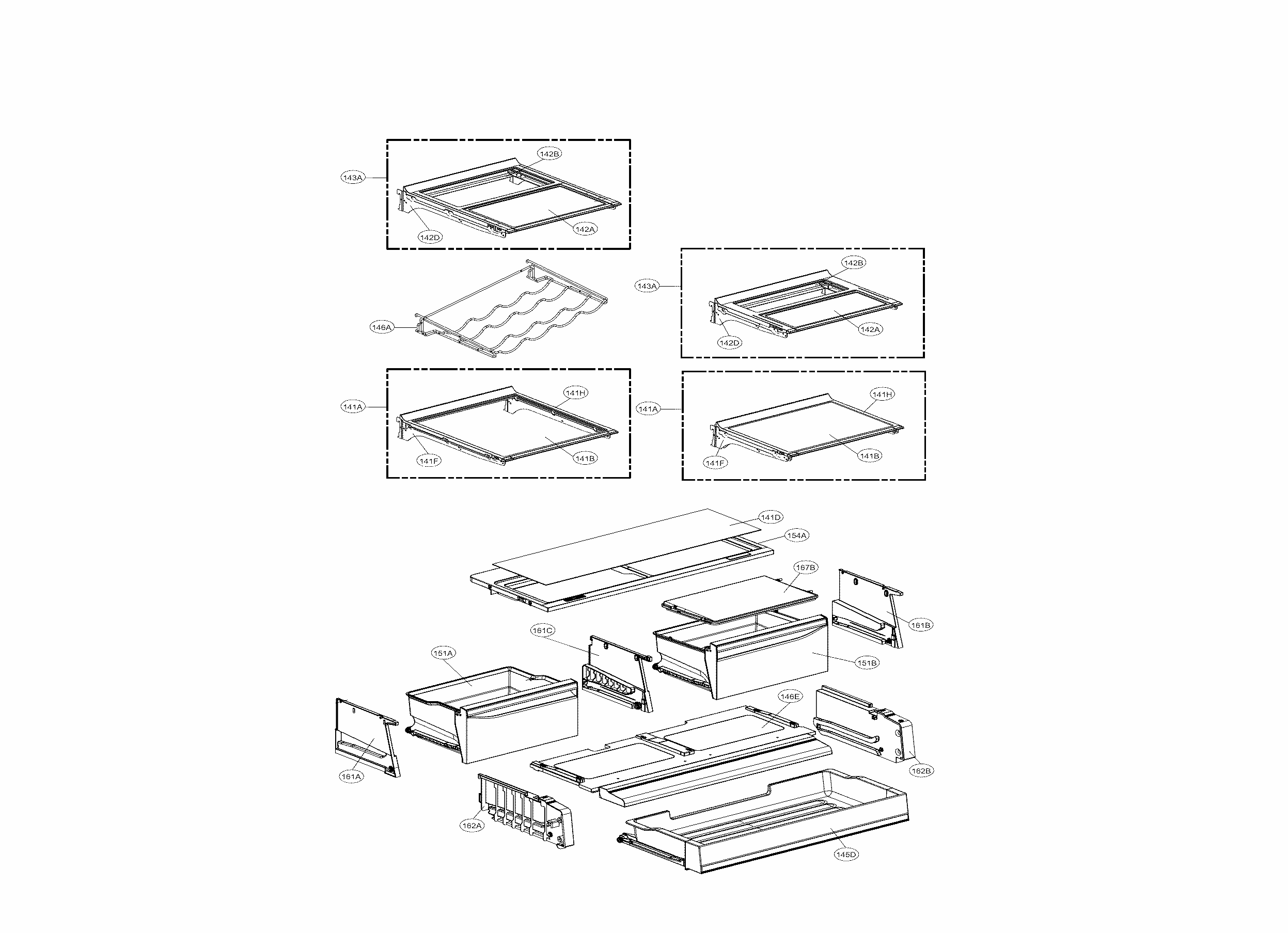 LG AEC73317504 Refrigerator Rail Guide Assembly