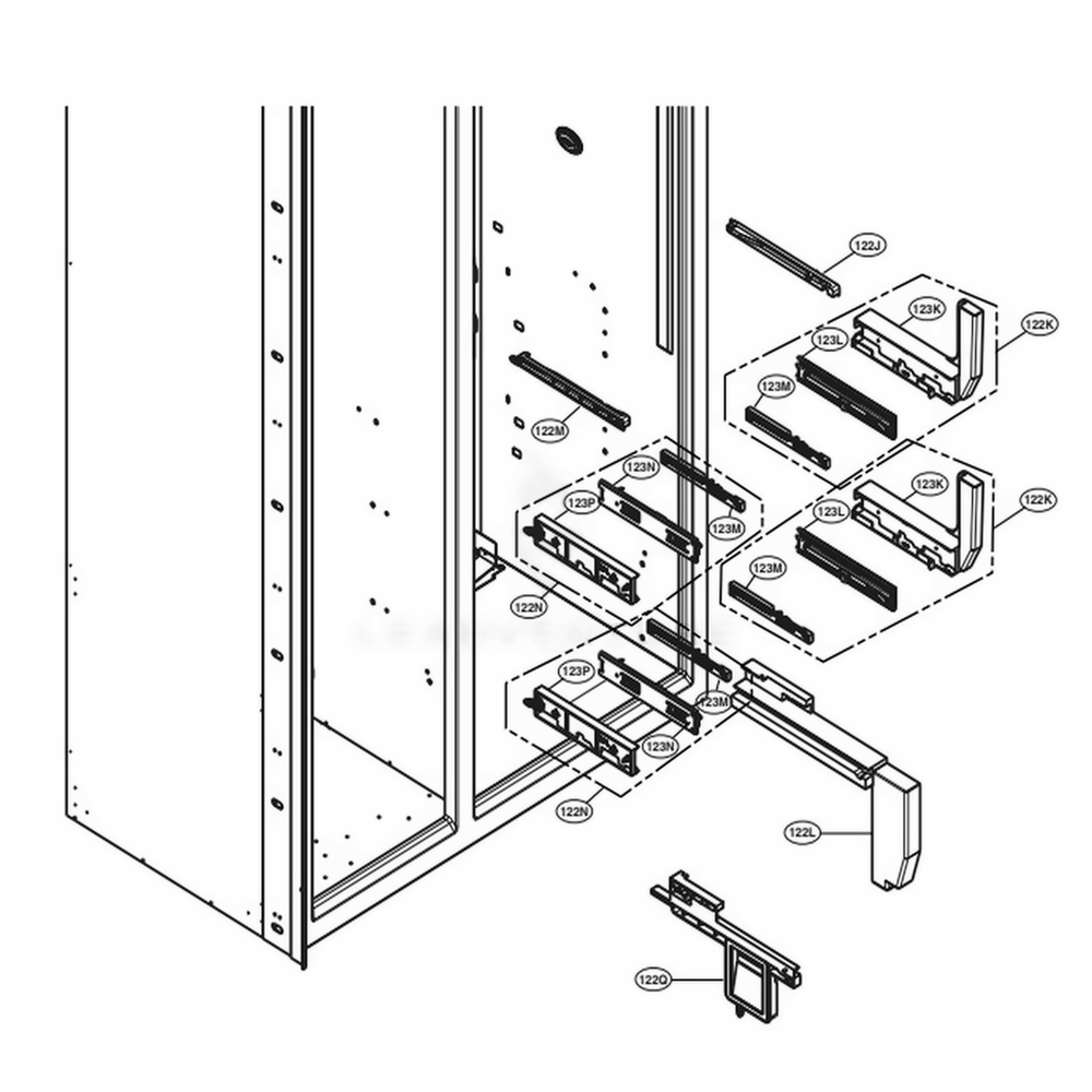 LG AEC73258604 Refrigerator Rail Guide Assembly