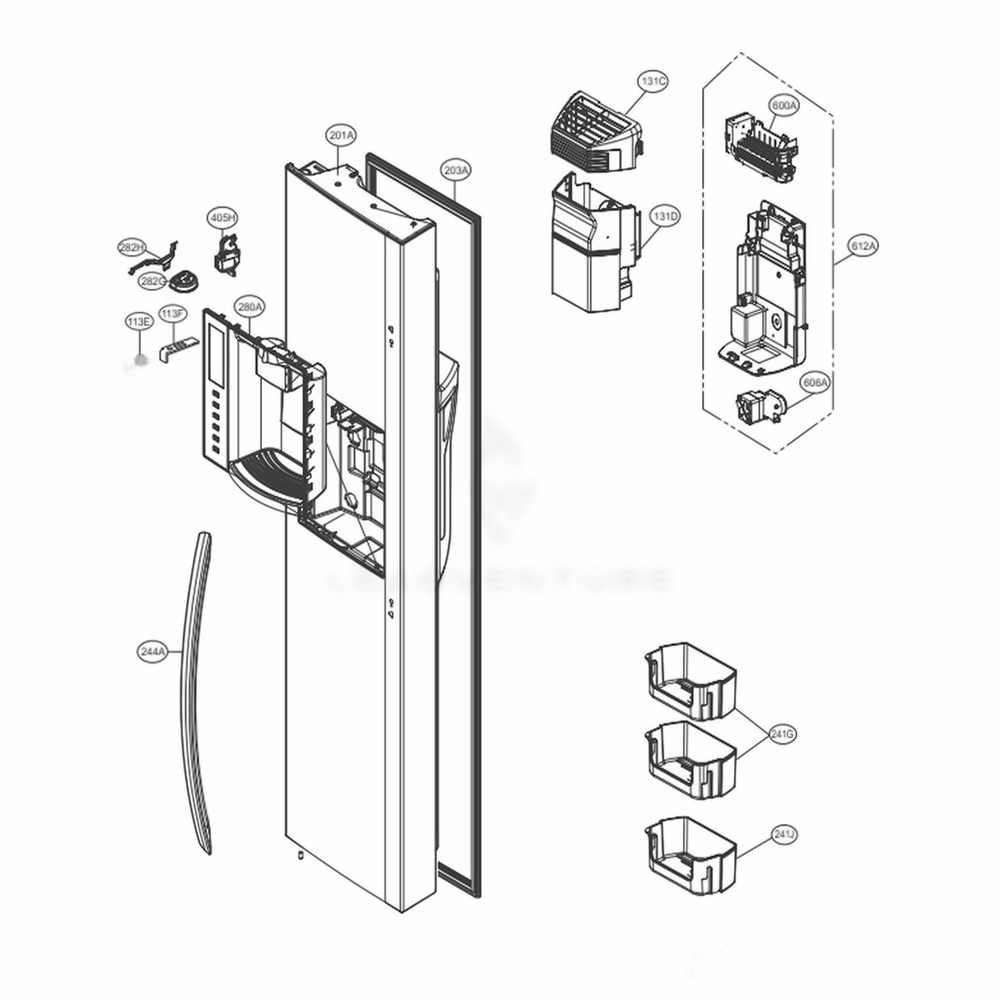 LG ADD76256125 Freezer Door Foam Assembly