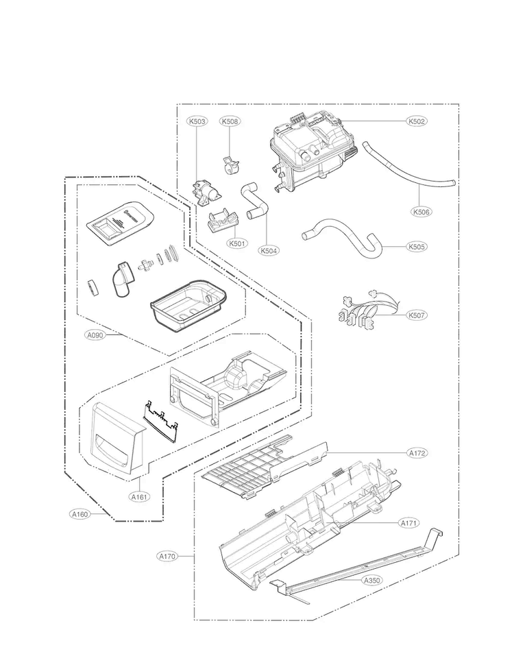 LG AGL73852606 Dryer Drawer Panel Assembly