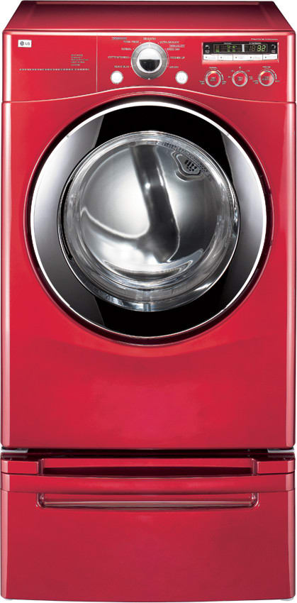 LG DLG2302R 27 Inch Gas Dryer with 7.3 cu. ft. Capacity, 9 Drying Programs, Wrinkle Care, Rack Dry, Anti Bacterial Drying Options, Drying Rack, Dual LED Display and Electronic Controls: Wild Cherry Red