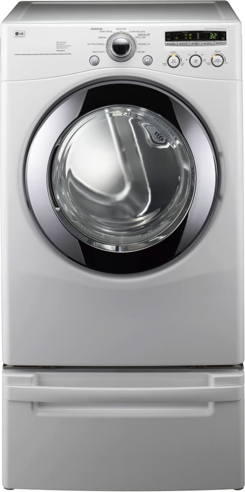 LG DLG2302W 27 Inch Gas Dryer with 7.3 cu. ft. Capacity, 9 Drying Programs, Wrinkle Care, Rack Dry, Anti Bacterial Drying Options, Drying Rack, Dual LED Display and Electronic Controls: White