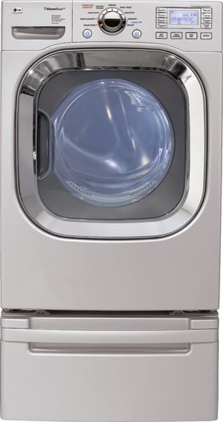 LG DLEX3001P 27 Inch Front-Load Electric Dryer with 7.4 cu. ft. Capacity, 9 Drying Programs, SteamFresh and SteamSanitary Cycle: Pure Silver