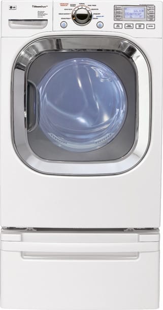 LG DLEX3001W 27 Inch Front-Load Electric Dryer with 7.4 cu. ft. Capacity, 9 Drying Programs, SteamFresh and SteamSanitary Cycle: White