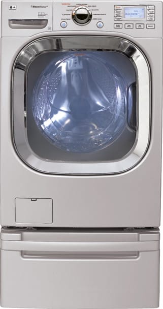 LG WM3001HPA 27 Inch Front-Load Steam Washer with 4.5 cu. ft. Capacity, 9 Wash Cycles, 1300 RPM Spin Speed and Menu Driven LCD Controls: Pure Silver