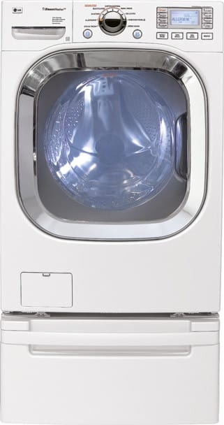 LG WM3001HWA 27 Inch Front-Load Steam Washer with 4.5 cu. ft. Capacity, 9 Wash Cycles, 1300 RPM Spin Speed and Menu Driven LCD Controls: White