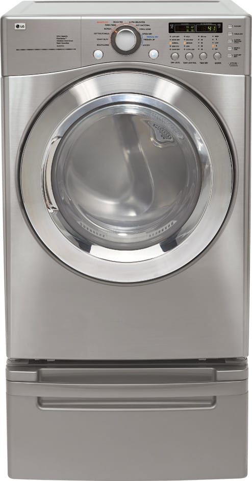 LG DLE2701V 27 Inch Electric Dryer with 7.4 cu. ft. Capacity, 12 Drying Programs, Wrinkle Care, Rack Dry, Anti Bacterial Cycles, Sensor Dry System, LED Display and Electronic Controls