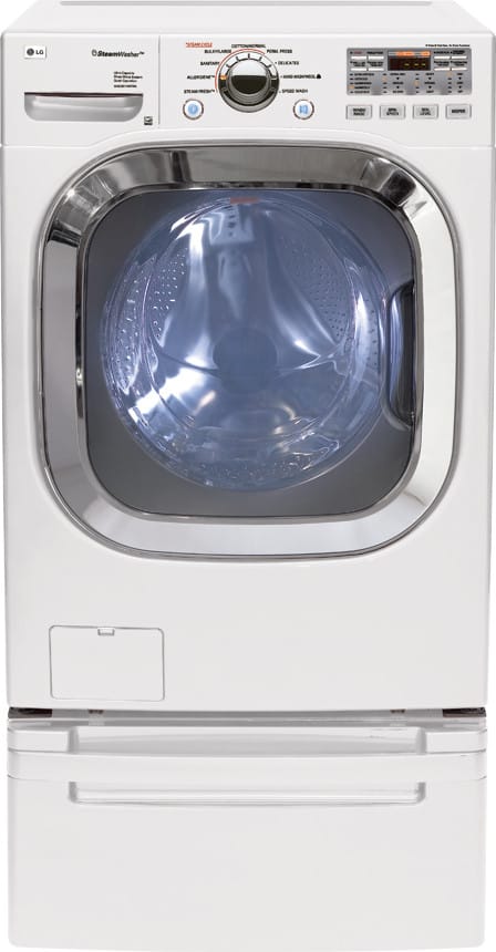 LG WM2801HWA 27 Inch Front-Load Washer with 4.5 cu. ft. Capacity, 9 Wash Cycles, SteamFresh/SteamWash/Allergen Cycle, SenseClean, Child Lock, Stainless Steel Tub: White