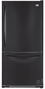 LG LBC22520SB 22.4 cu. ft. Bottom-Freezer Refrigerator with 4 Split Cantilevered Glass Shelves, 5 Design-A-Door Bins, Ice Maker, IcePlus Accelerated Freezing and Swing Freezer Door: Smooth Black