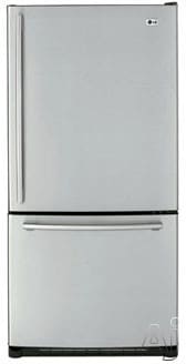 LG LBN22515WW 22 cu. ft. Bottom Freezer Refrigerator with 4 Split Tempered Glass Shelves and Swing Freezer Door: White