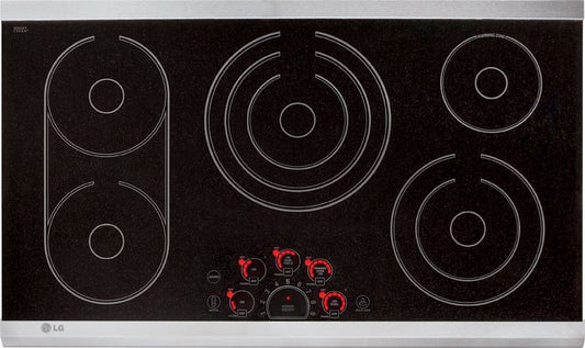 LG LCE3681ST 36 Inch Smoothtop Electric Cooktop 5 Steady Heat Elements, Bridge Element, SmoothTouch Controls and Stainless Steel Trim