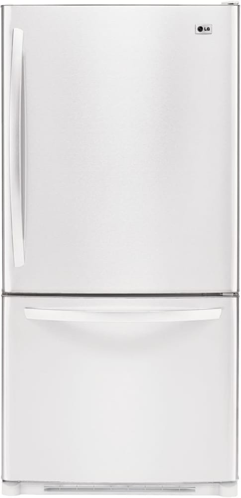 LG LDC22720SW 22.4 cu. ft. Bottom-Freezer Refrigerator with 4 Split Cantilevered Glass Shelves, 5 Design-A-Door Bins, Ice Maker, IcePlus Accelerated Freezing and Pull-Out Freezer Door: Smooth White