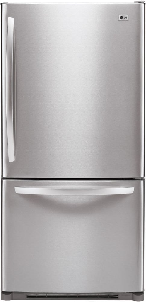 LG LBC22520ST 22.4 cu. ft. Bottom-Freezer Refrigerator with 4 Split Cantilevered Glass Shelves, 5 Design-A-Door Bins, Ice Maker, IcePlus Accelerated Freezing and Swing Freezer Door: Stainless Steel