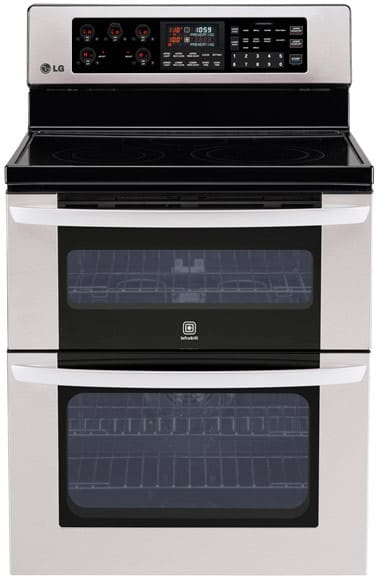 LG LDE3017ST 30 Inch Freestanding Electric Double-Oven Range with 5 Radiant Elements, 4.4 cu. ft. True Convection Lower Oven, 2.3 cu. ft. Upper Oven, InfraGrill Broiler and Self-Cleaning: Stainless Steel