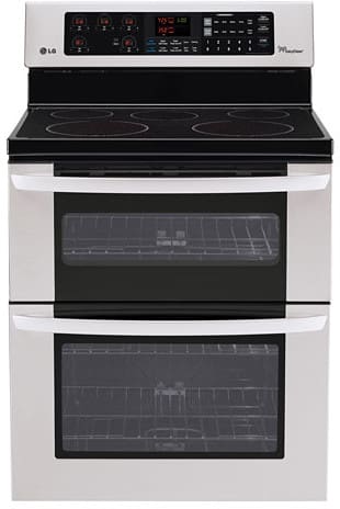 LG LDE3035ST 30 Inch Freestanding Electric Double-Oven Range with 5 Radiant Elements, 4.4 cu. ft. Lower Oven, 2.3 cu. ft. Upper Oven, IntuiTouch Controls and Self-Cleaning: Stainless Steel