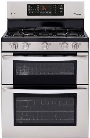 LG LDG3035ST 30 Inch Freestanding Gas Double Oven Range with 5 Sealed Burners,  3.9 cu. ft. Lower Oven, 2.2 cu. ft. Upper Oven, IntuiTouch Controls and Self-Cleaning: Stainless Steel