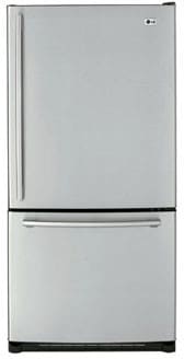 LG LDN22735ST 22 Cu. Ft. Bottom Freezer Refrigerator with Upfront Digital LED Temperature Controls & 4 Spill-Protector Tempered Glass Shelves: Stainless Steel