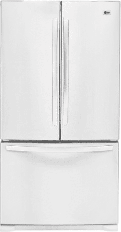 LG LFC25770SW 25.0 cu. ft. French Door Refrigerator with 4 Slide-Out Spill-Proof Glass Shelves, Cantilevered Shelves, Ice Maker, IcePlus Accelerated Freezing and 4 Compartment Crisper System: White