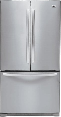 LG LFC25770TT 25.0 cu. ft. French Door Refrigerator with 4 Slide-Out Spill-Proof Glass Shelves, Cantilevered Shelves, Ice Maker, IcePlus Accelerated Freezing and 4 Compartment Crisper System: Titanium