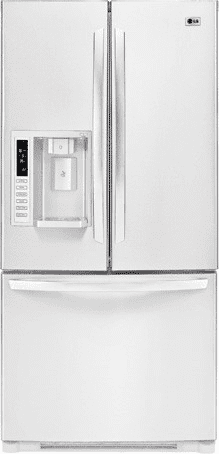 LG LFX23961SW 22.6 cu. ft. French Door Refrigerator with 4 Split Spill-Proof Glass Shelves, Cantilevered Shelves, External Ice/Water Dispenser, IcePlus Accelerated Freezing and External Temperature Controls: White