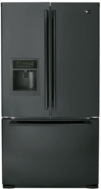 LG LFX25960SB 24.7 Cu. Ft. French Door Refrigerator with External Ice/Water Dispenser & Tilt-A-Drawer Bottom Drawer: Smooth Black