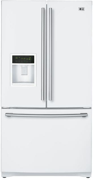 LG LFX25960SW 24.7 Cu. Ft. French Door Refrigerator with External Ice/Water Dispenser & Tilt-A-Drawer Bottom Drawer: Smooth White