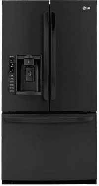 LG LFX25976SB 24.7 cu. ft. French Door Refrigerator with 4 Split Spill Protector Glass Shelves, Glide N' Serve Drawer, External Ice/Water Dispenser, LED Interior Light and Linear Compressor: Smooth Black