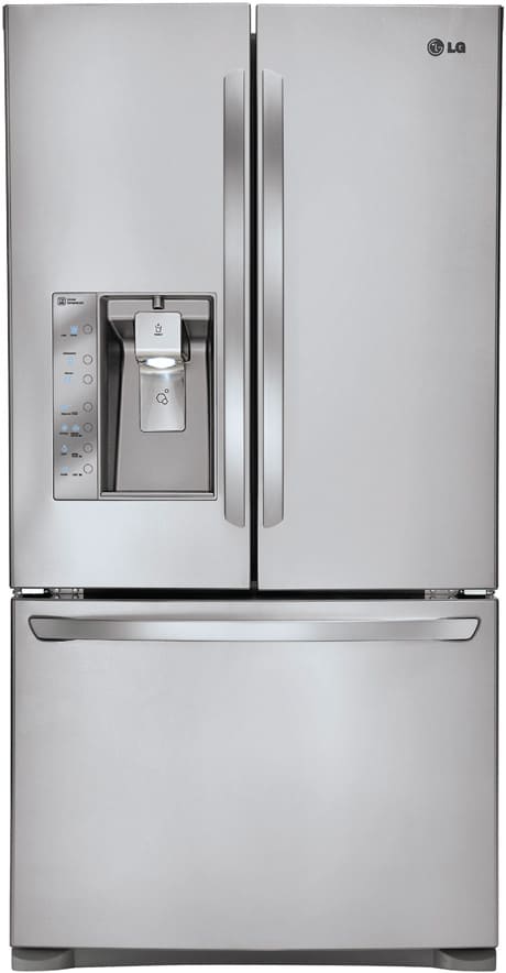 LG LFX25991ST 24.6 cu. ft. Counter-Depth French Door Refrigerator with Spill Protector Glass Shelves, Humidity Crispers, Glide N' Serve Drawer, 3-Tier Freezer and External Ice/Water Dispenser